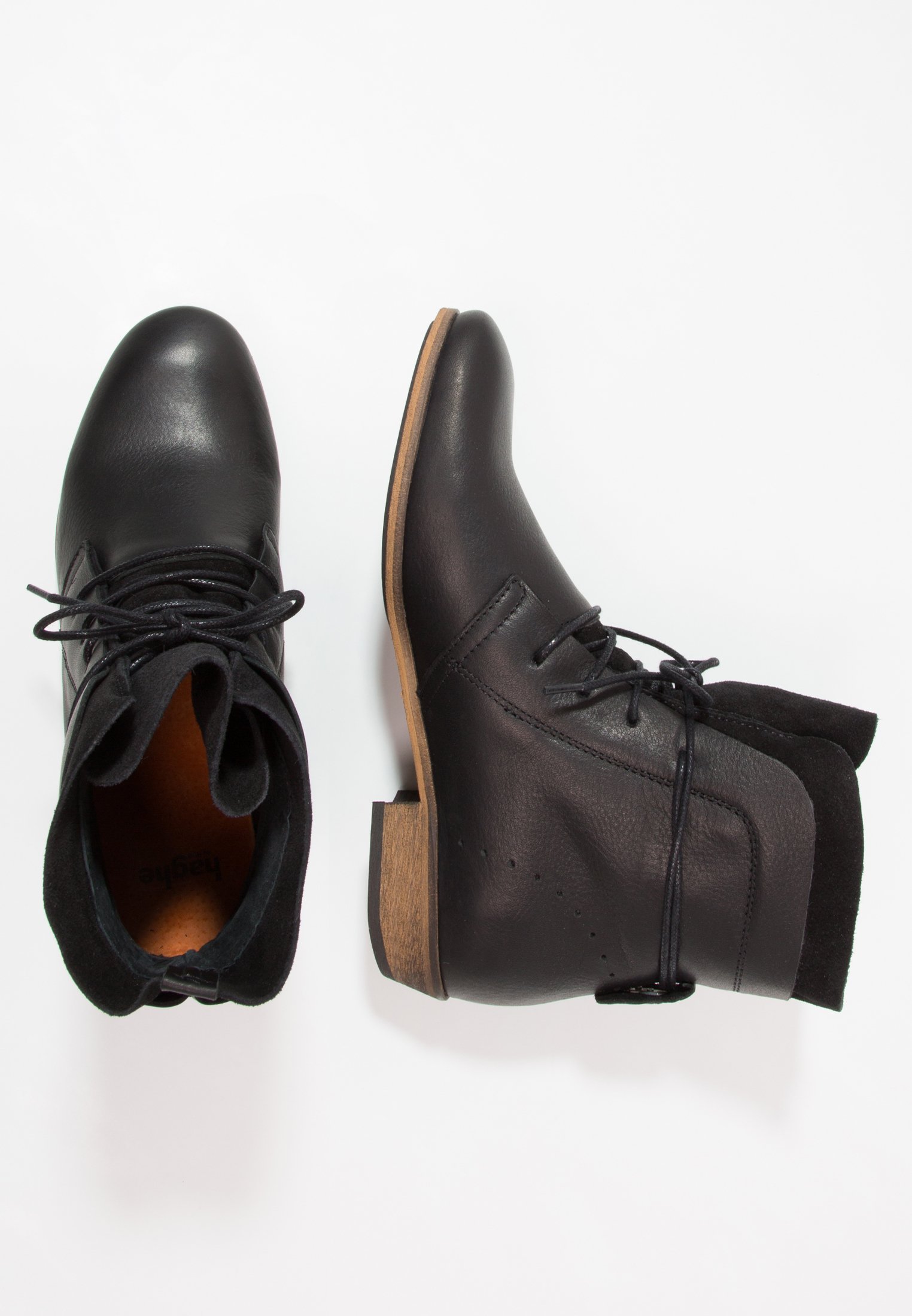 HALLY Botki sznurowane blacknatural HALLY Botki sznurowane blacknatural