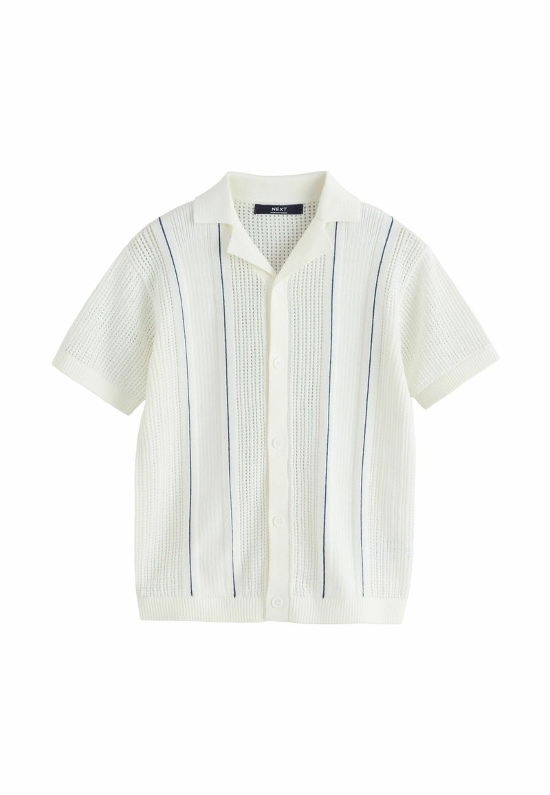 Next - REGULAR FIT - VERTICAL STRIPE SHORT SLEEVE BUTTON THROUGH  - Cămașă - ecru, Extindeți