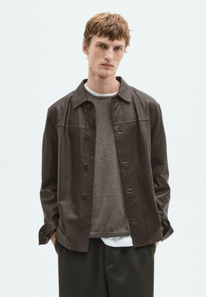 Skinnjacka - mottled dark brown