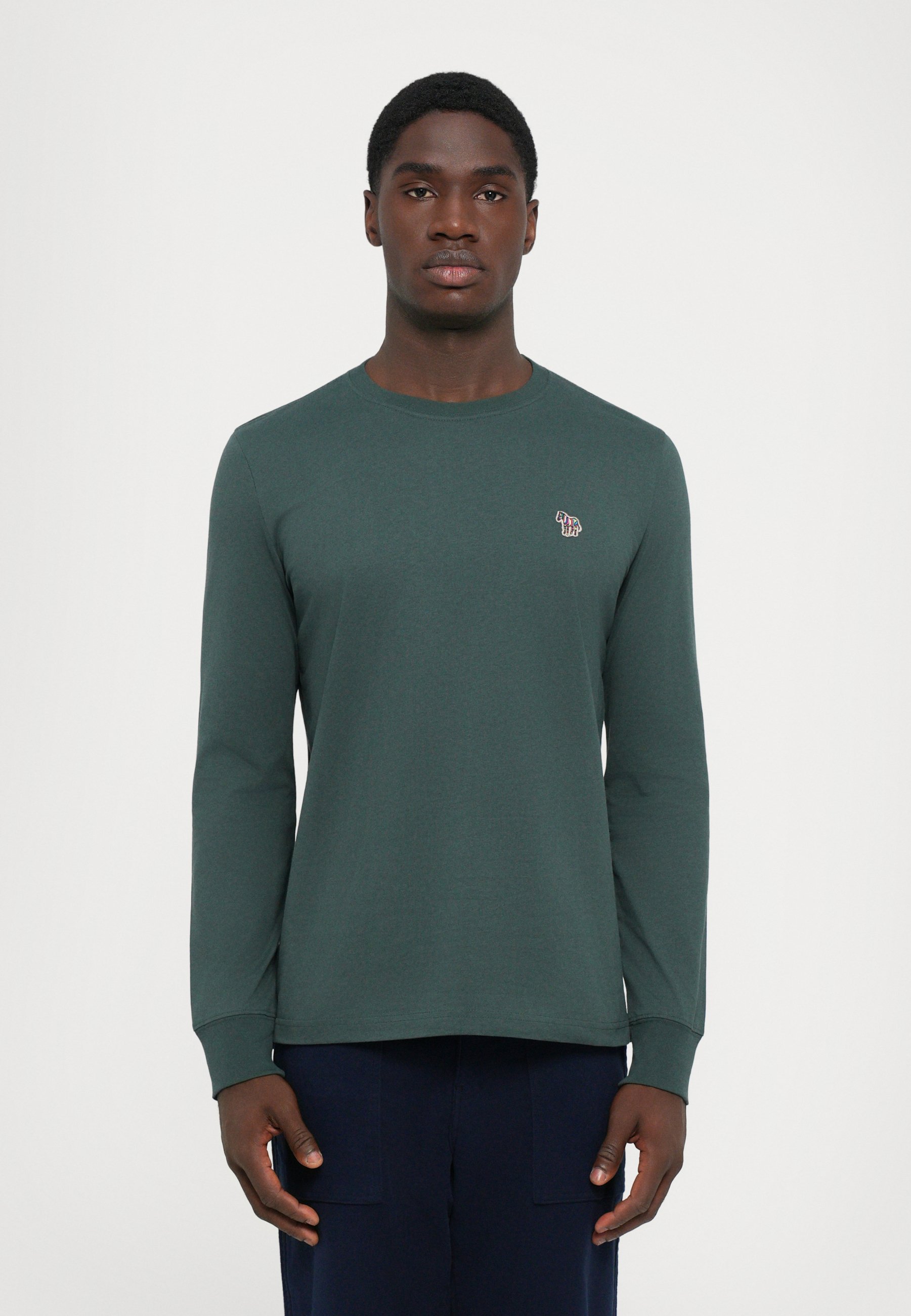 T-shirt Manches Longues Paul Smith - Vert Zèbre, Coupe Slim, Taille M, Homme