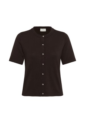 Kaffe, KALIZZA CONTRAST CARDIGAN - Strickjacke - coffee bean