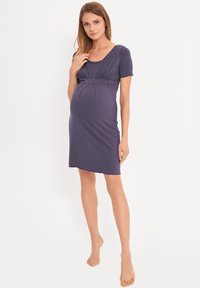 Cool Mama BAMBOO MATERNITY & NURSING  BASIC - Noční košile - blue