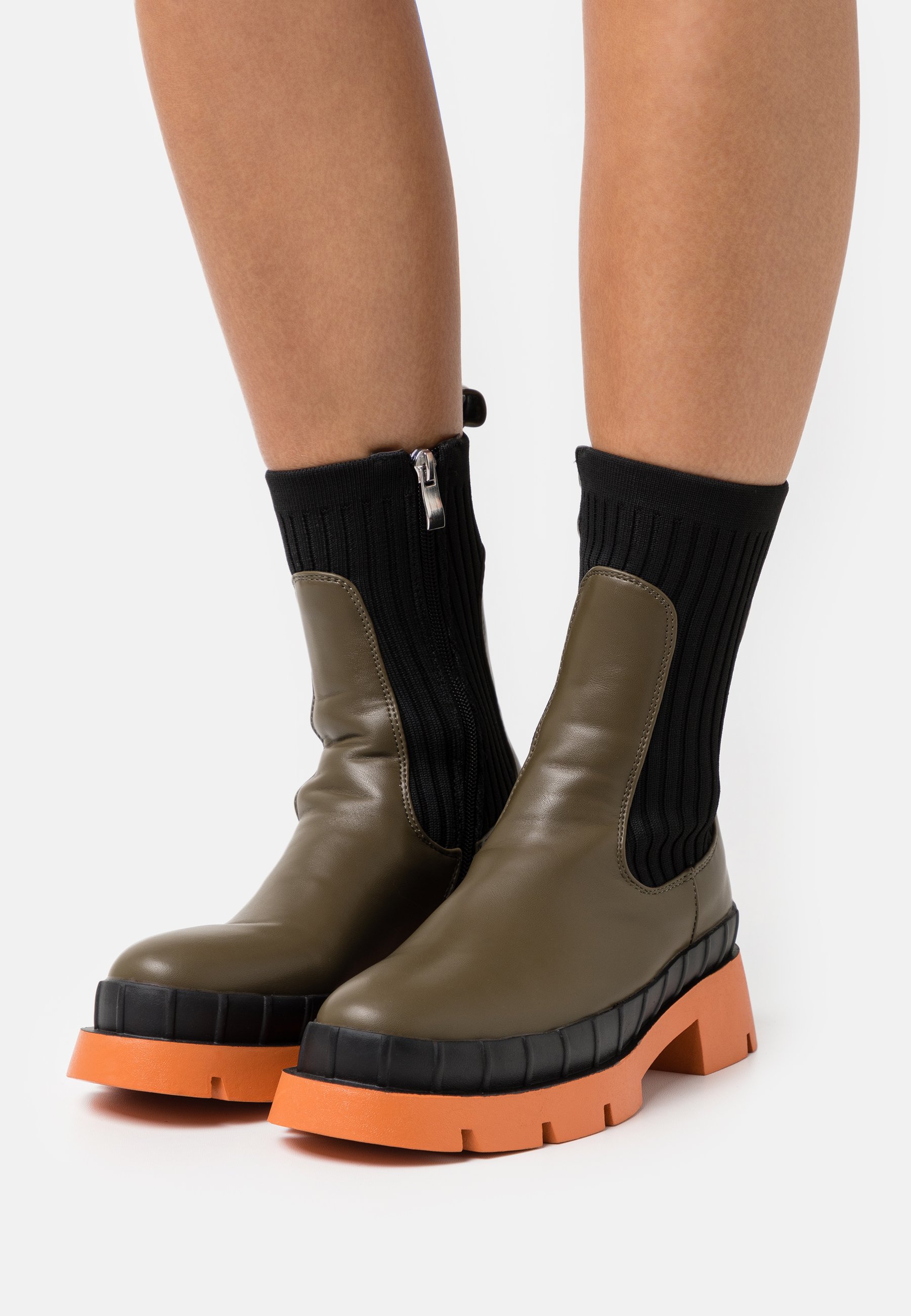 RAID FLORENCE - Botines con plataforma - khaki/orange/caqui - Zalando.es