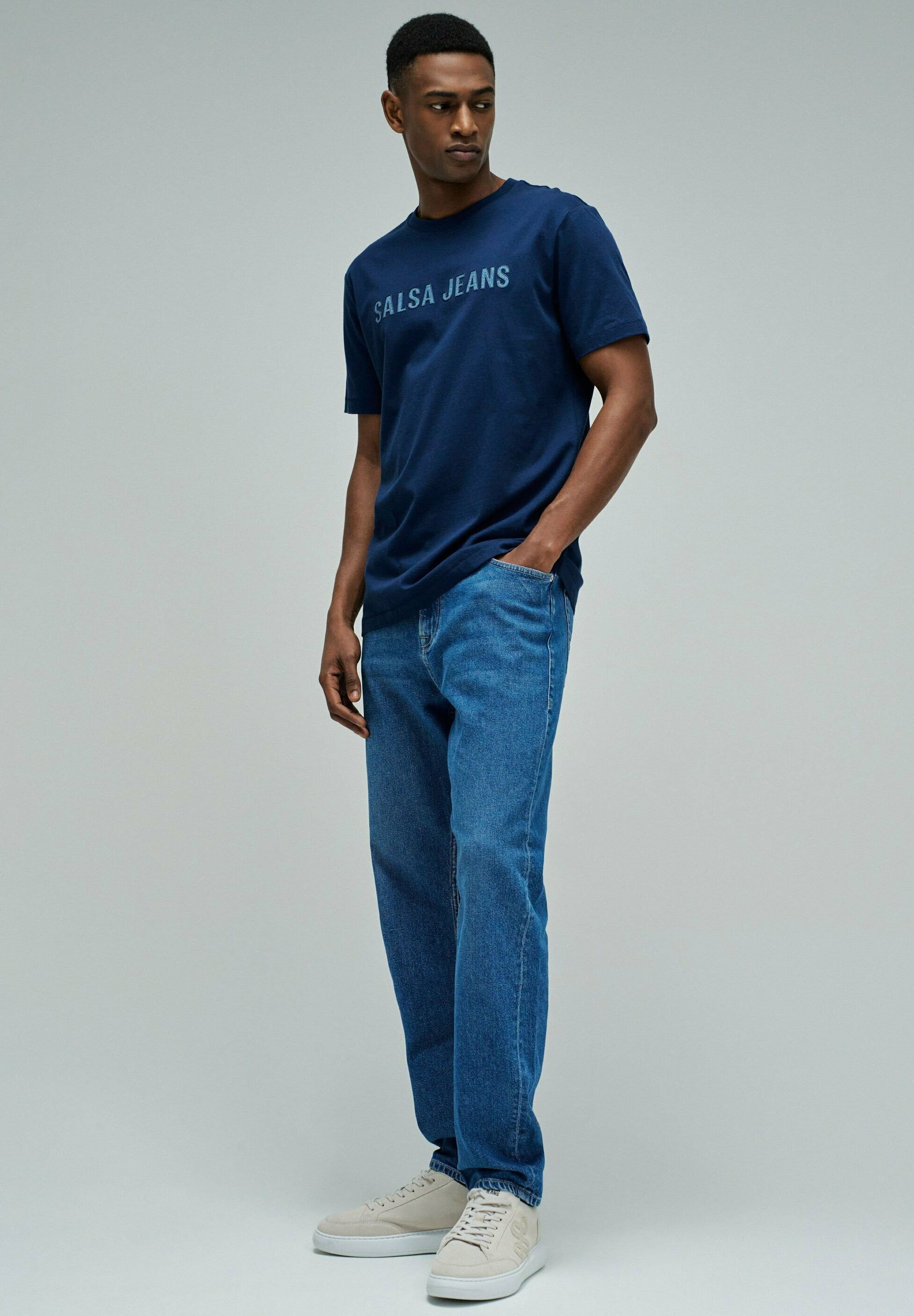 Salsa Jeans Print T-shirt - blau/blue denim - Zalando.ie