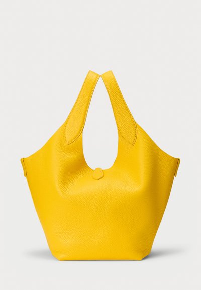 Polo Ralph Lauren POLO PLAY LEATHER TOTE - Maisiņveida soma - canary yellow