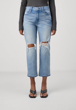 Jean droit - destroyed denim