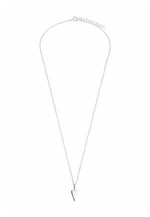 Fijne zilveren ketting met een kleine, gepolijste hartvormige hanger en verstelbare sluiting.
