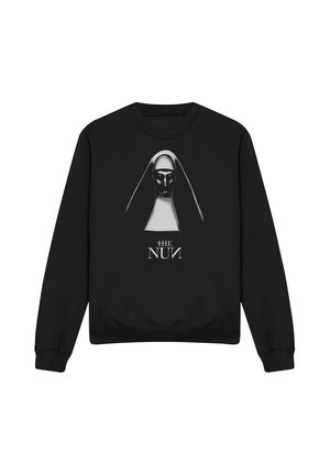 Black sweatshirt featuring a dark, eerie nun illustration above the text "The Nun" in white gothic font.