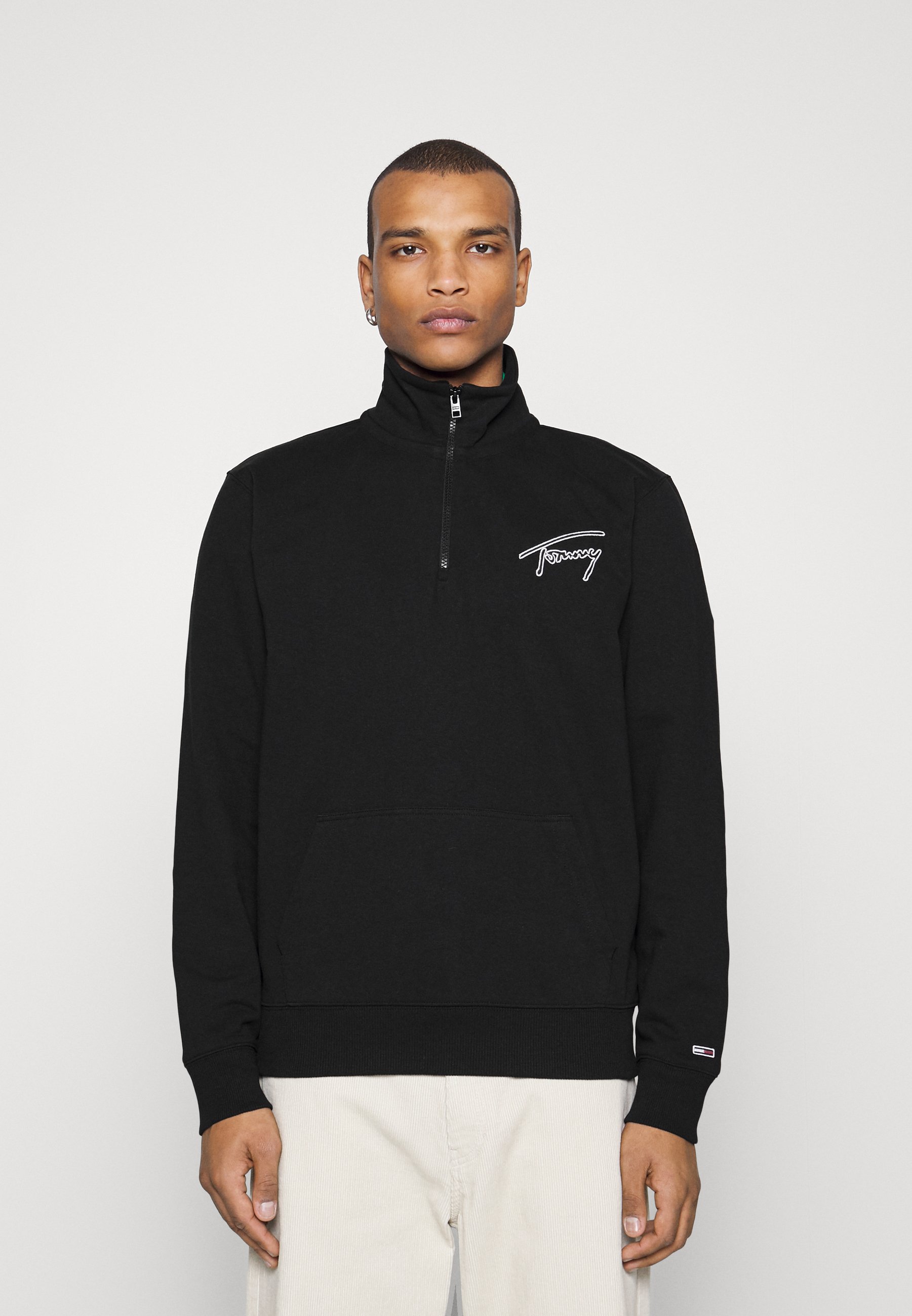 Tommy Jeans SIGNATURE HALF ZIP - Sweatshirt - black - Zalando.ie