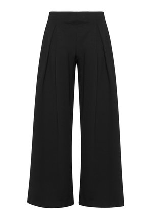 Deha, TROUSERS IN MILANO RIB KNIT WITH FRONT PLEATS - TROUSERS - Bukser - black