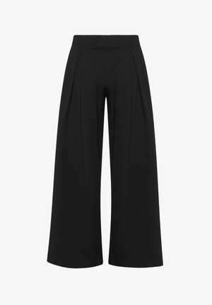 Deha, TROUSERS IN MILANO RIB KNIT WITH FRONT PLEATS - TROUSERS - Stoffhose - black