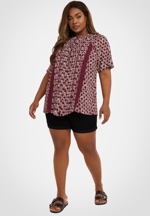 FLORAL PINTUCK - Blouse - dark pink