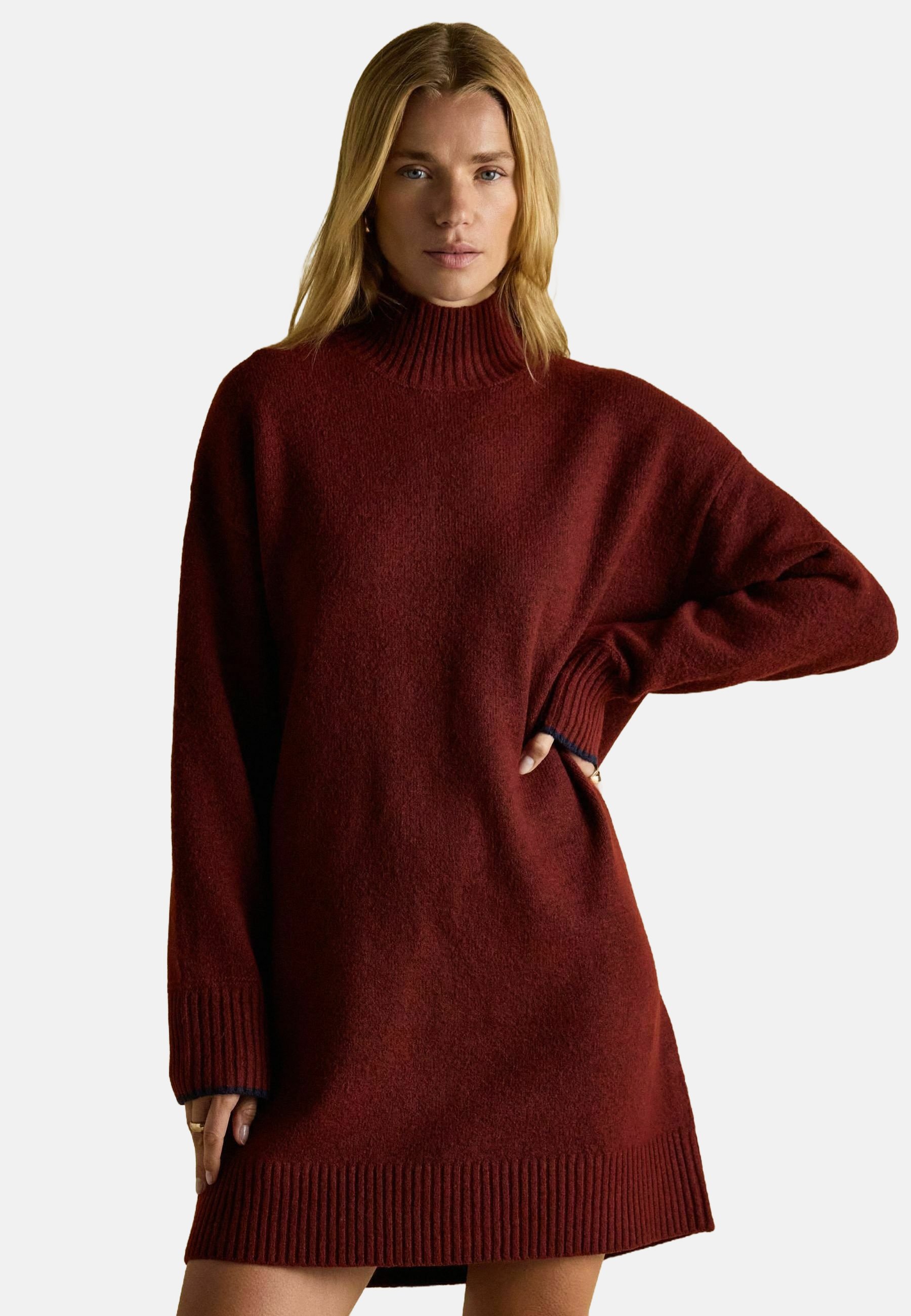 princess polly baby blue dress Rory Ribbed Jumper Dress- Burgundy