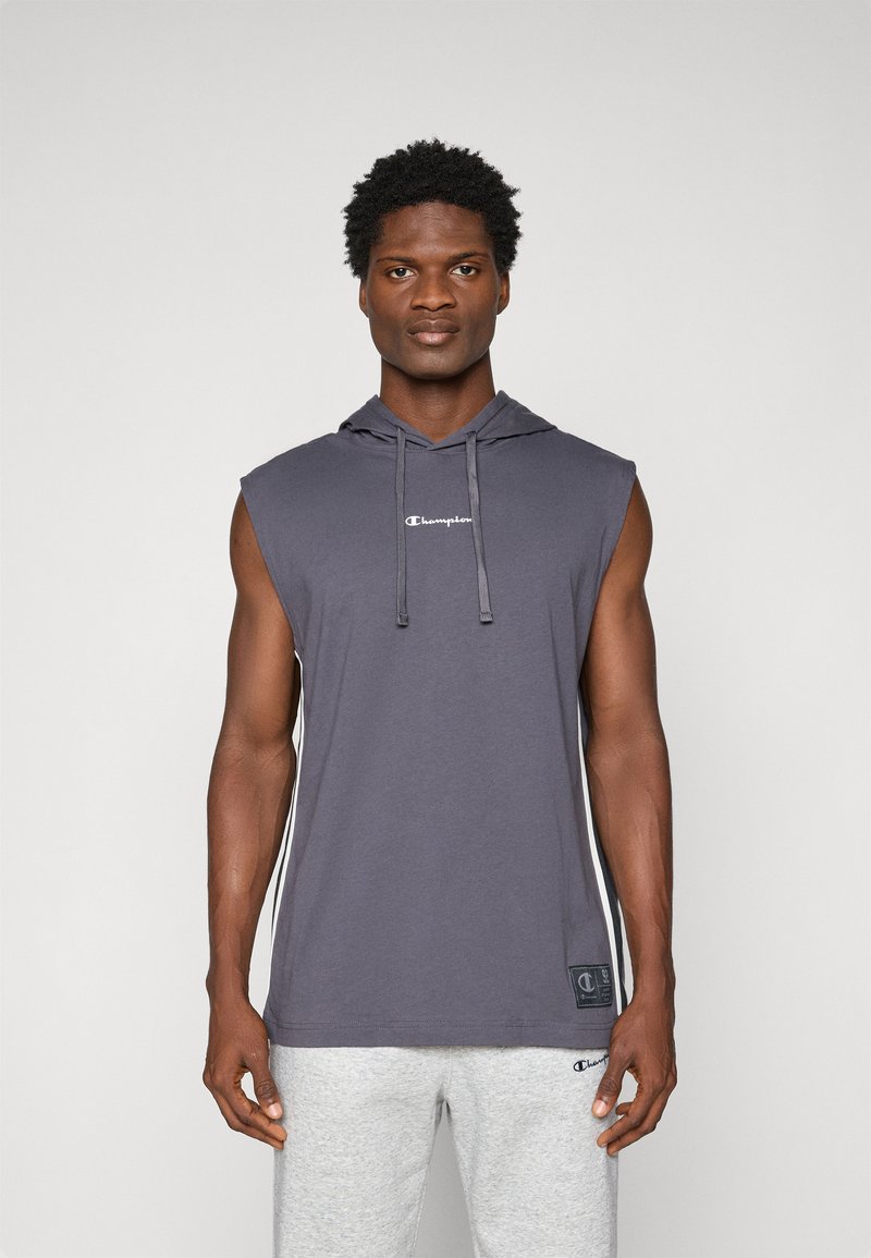 Champion SLEEVELESS HOODIE - Marškinėliai su spaudiniu - dark grey