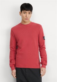 Calvin Klein Jeans BADGE TEE - Topper langermet - garnet