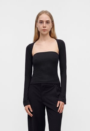 Gina Tricot, SQUARE NECK - Top s dlhým rukávom - black