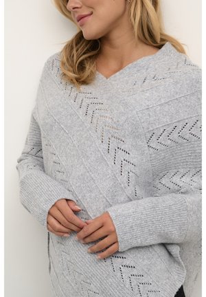 HOLIDAY PONCHO - Džemperis - light grey melange