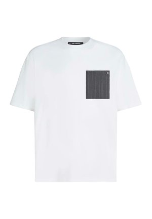 KARL LAGERFELD, PINSTRIPE POCKET - T-shirt imprimé - white