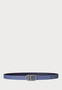 OVAL LOGO REVERSIBLE LEATHER SKINNY BELT - Ζώνη - capri blue/refined navy