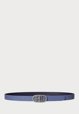 OVAL LOGO REVERSIBLE LEATHER SKINNY BELT - Vyö - capri blue/refined navy