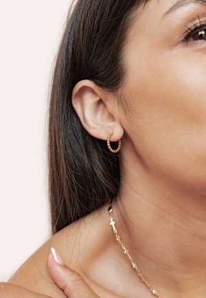 Hey Happiness, MEDIUM BEADED HOOP - Ohrringe - gold-coloured