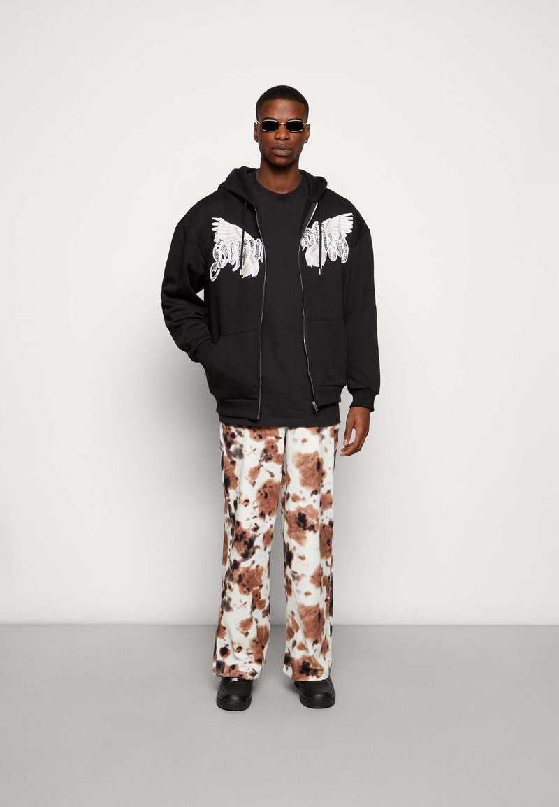 Vintage Supply HYPNOTISE HOTFIX ZIP THROUGH HOODIE - Tröja med dragkedja -  black/svart - Zalando.se