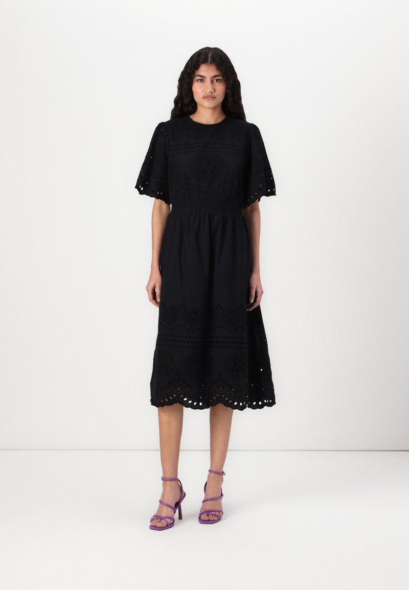 VILA - VIMETTE O NECK MIDI DRESS - Denné šaty - black beauty, Zväčšiť