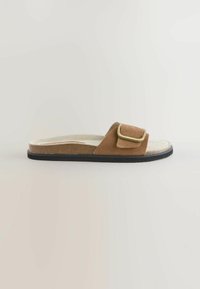 Next REGULAR FIT - FOREVER COMFORT SINGLE STRAP - Matalakantaiset pistokkaat - tan brown suede