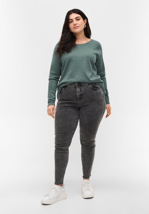 WITH HOLE PATTERN - Blouse - balsam green