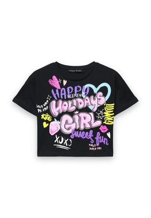 CROP CON GRAFFITI - T-shirt con stampa - nero