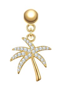 Aukso palmės žavesys, dekoruotas skaidriais rhinestones, pakabintas ant apvalios kilpos su lygiu paviršiumi, demonstruojantis modernų dizainą.