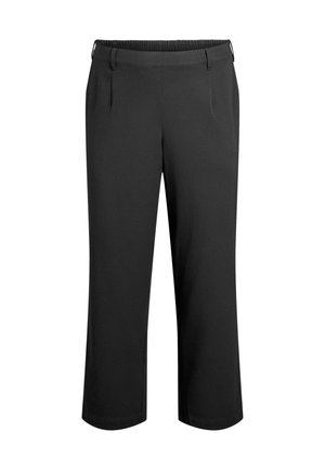 Črne kratke hlače iz gladkega tkanine. Imajo elastičen pas in dva sprednja žepa s preprostim, ravnim krojem hlačnic.