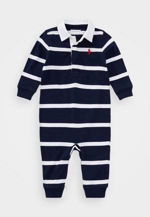 Polo Ralph Lauren STRIPED COTTON RUGBY COVERALL - Salopetă - refined navy/multi