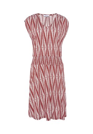 Jerseykleid - terracotta creme bedruckt
