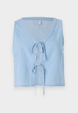ONLY ONLNOVA TIE VEST - Top - light blue denim