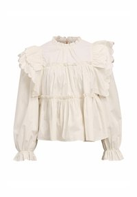 MIT LANGEN ÄRMELN OBJHOPE - Bluse - white sand