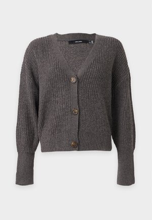 Vero Moda, VMLEA V NECK CUFF CARDIGAN - Vest - asphalt/phantom tornado