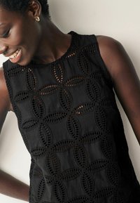 Next SLEEVELESS BRODERIE REGULAR FIT - Pluus - black
