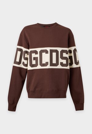 GCDS, BAND LOGO CREWNECK - Суитшърт - french roast/bone