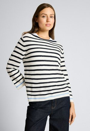 TOM TAILOR Trui - navy offwhite blue stripe