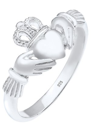 CLADDAGH HERZ KRONE KÖNIGLICH - Ring - silberfarben