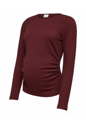 MAMALICIOUS, BLOUSE REGULAR FIT SHIRT COLLAR TOP - Blouse - windsor wine
