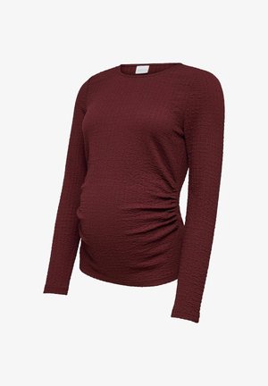 MAMALICIOUS, BLOUSE REGULAR FIT SHIRT COLLAR TOP - Blouse - windsor wine