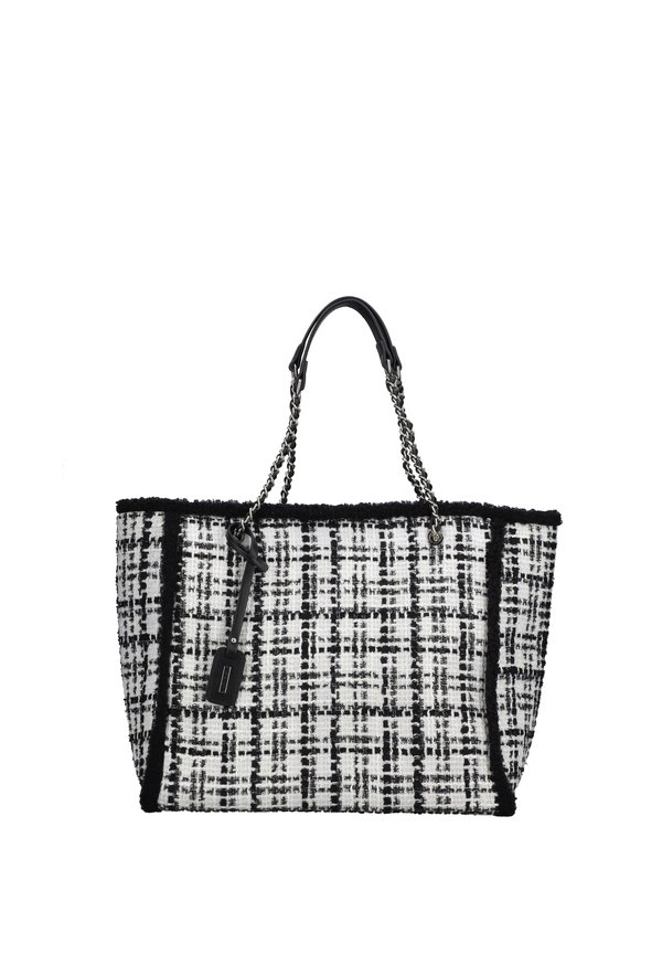 Handtasche - weiß schwarz kariert