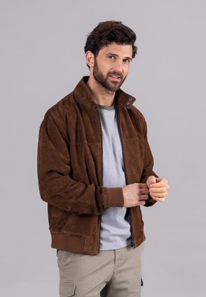 HAYTON - Leather jacket - brown