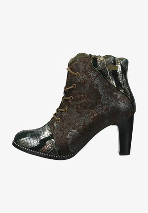 High heeled ankle boots - bronze