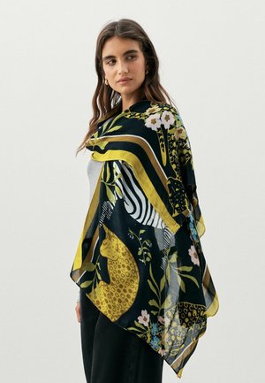 Next, LIGHTWEIGHT SCARF - Schal - black gold floral print