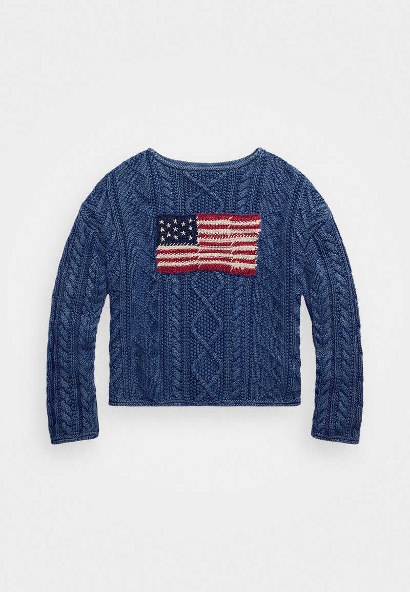 Polo Ralph Lauren COTTON LINEN BLEND SWEATER PULLOVER - Džemper - indigo/multi