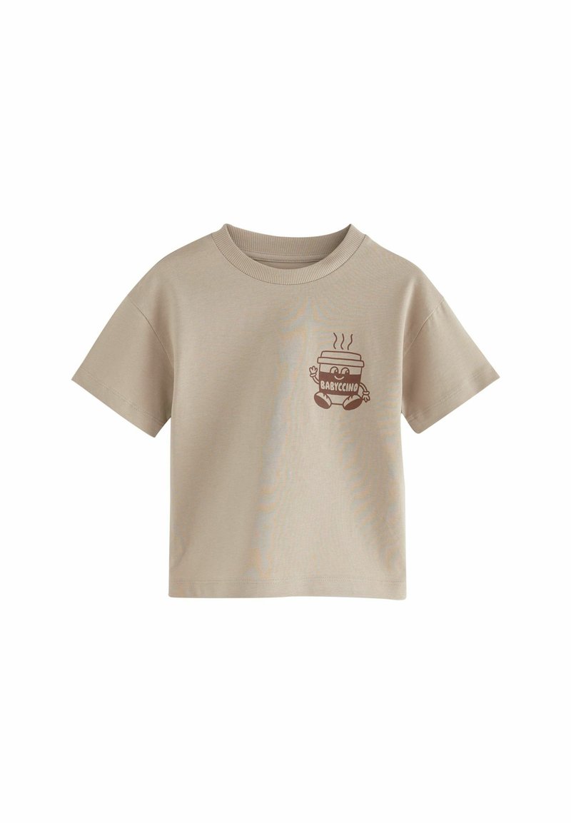 Next SHORT SLEEVE - Triko s potiskem - neutral babyccino