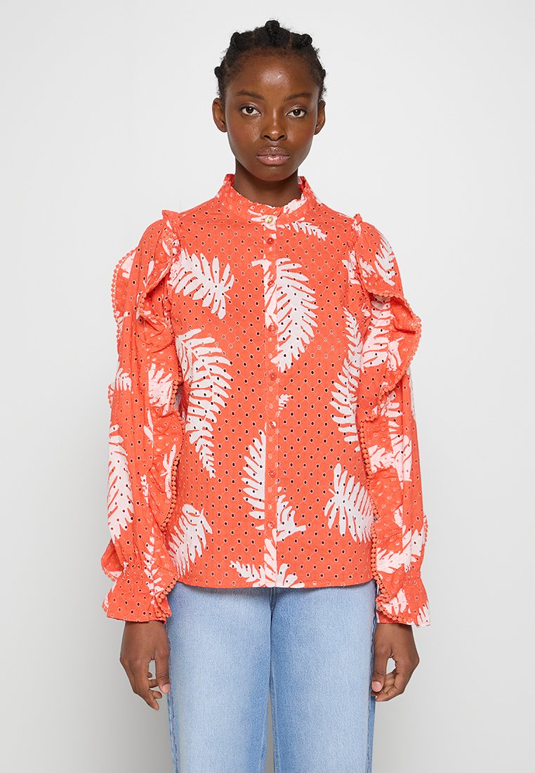 Fabienne Chapot Overhemdblouse koraalrood